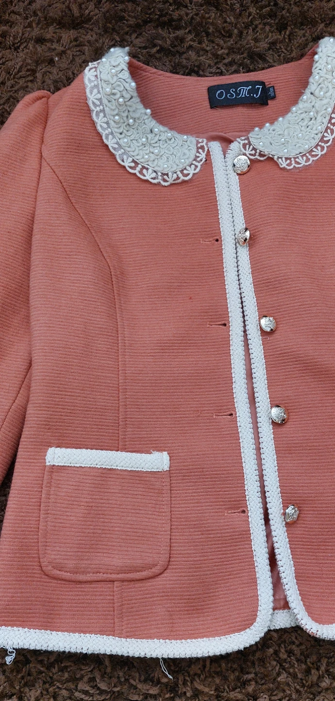 Pink Jacket with Pearl Collar - photo 4