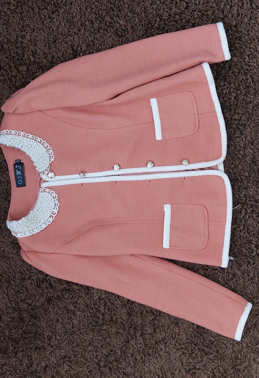 Pink Jacket with Pearl Collar - photo 5