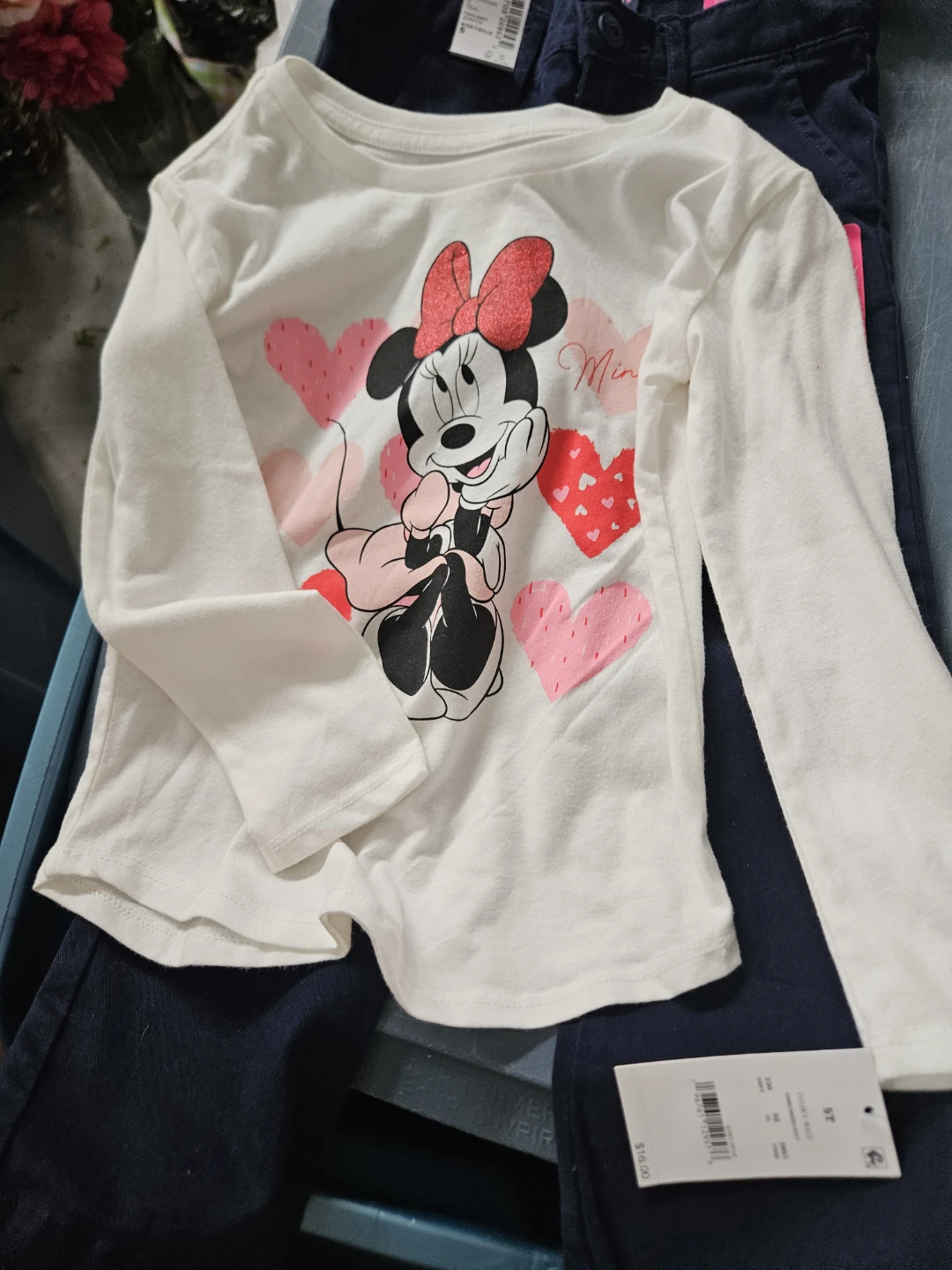 New 5T Children's Place Minnie Long Sleeve,Navy Pants