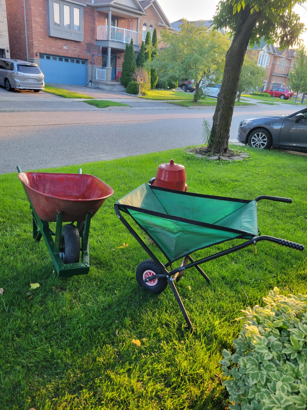 Red and Green Wheelbarrows