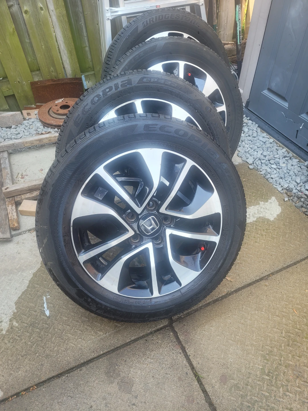 Set of 4 Honda Alloy Wheels with Tires - photo 2