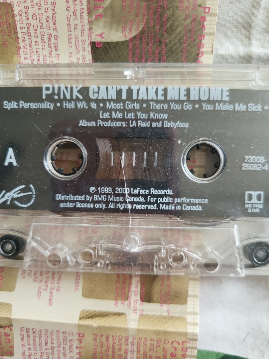 P!nk Can't Take Me Home Cassette Tape - photo 2