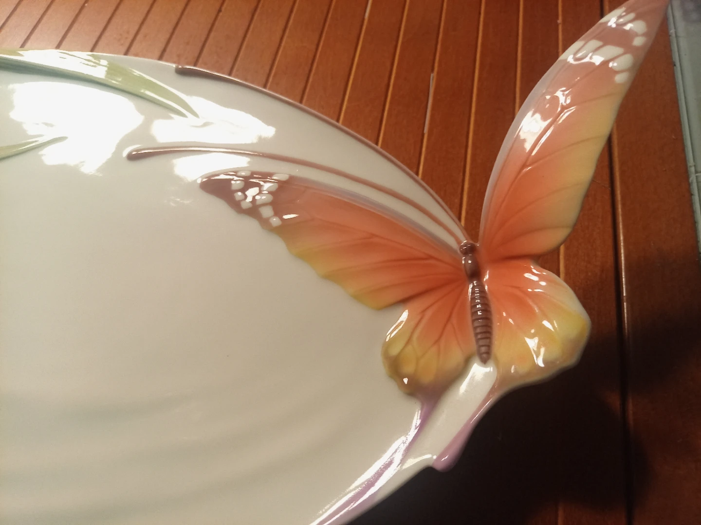 BNIB Franz Porcelain Butterfly & Flower Serving Platter - photo 2