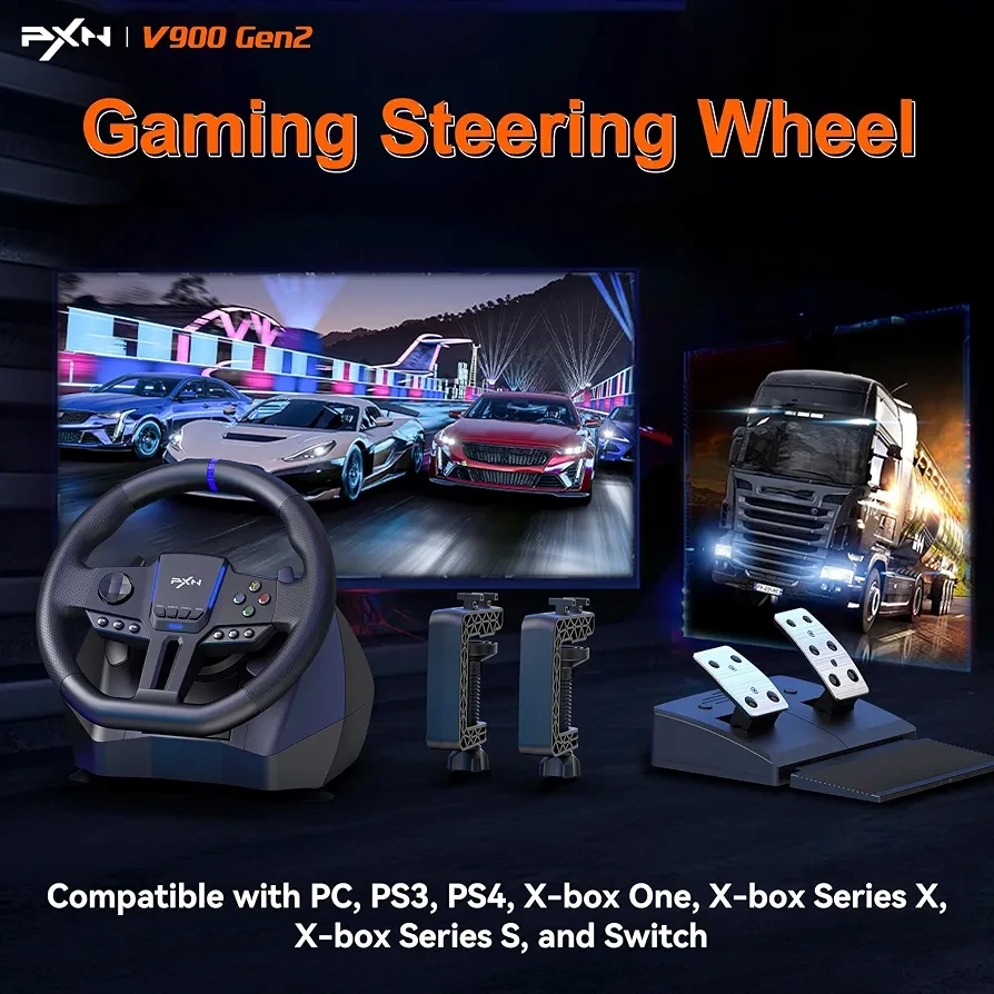 PXN V900 Gen2 Gaming Steering Wheel and Pedals - photo 3