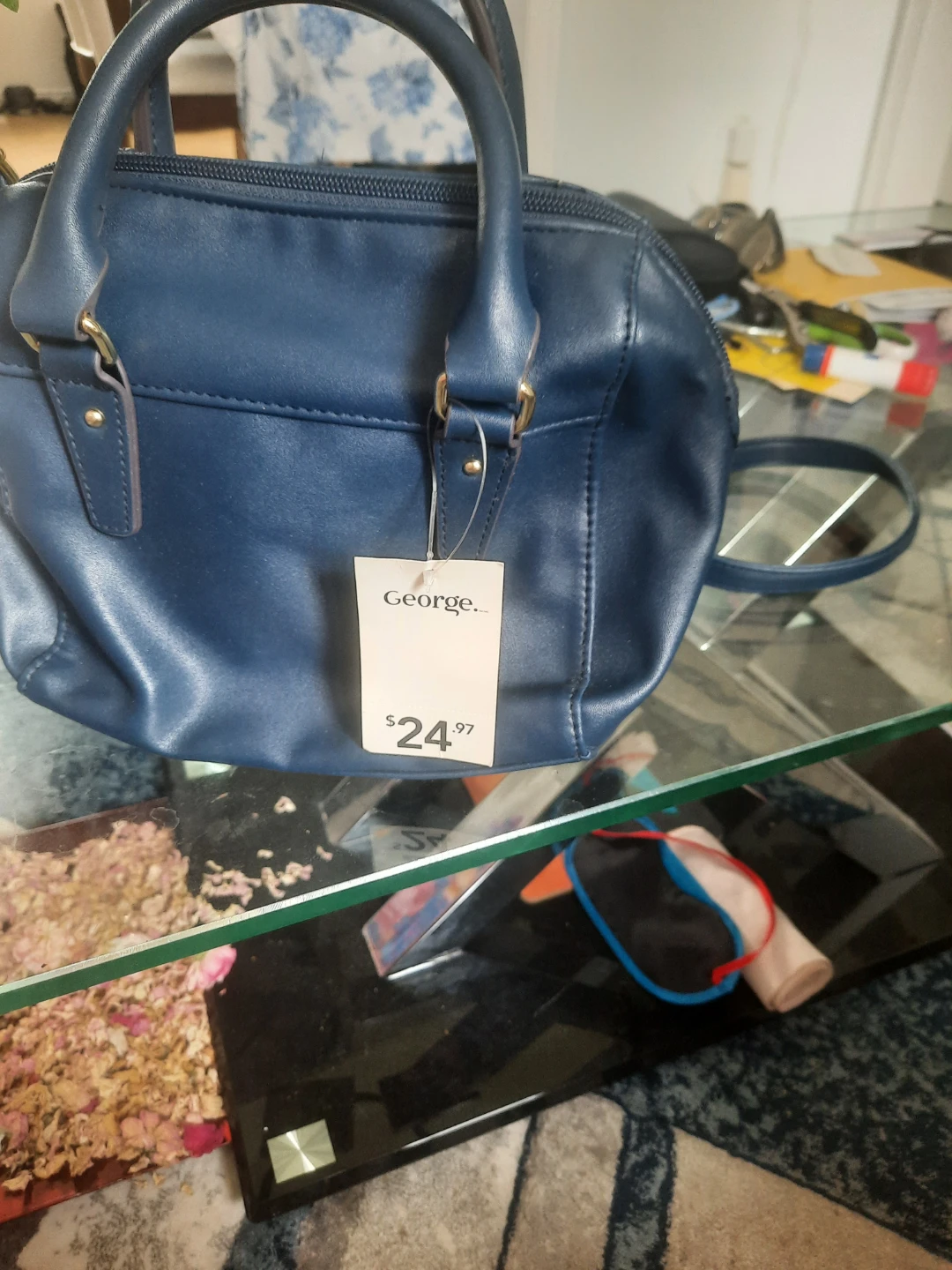 George navy blue handbag