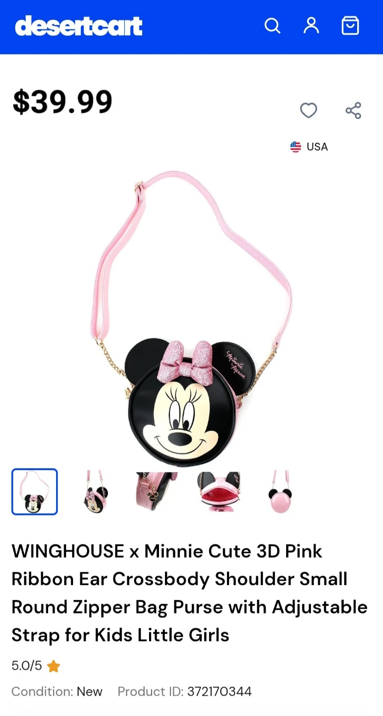 Minnie Mouse 3D Bow Mini Crossbody Purse