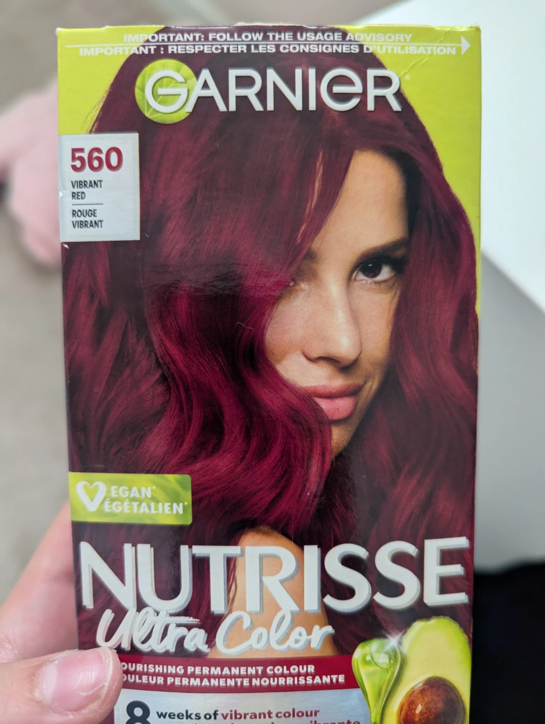 2 boxes of Garnier Nutrisse Ultra Color Hair Dye 560 Vibrant Red