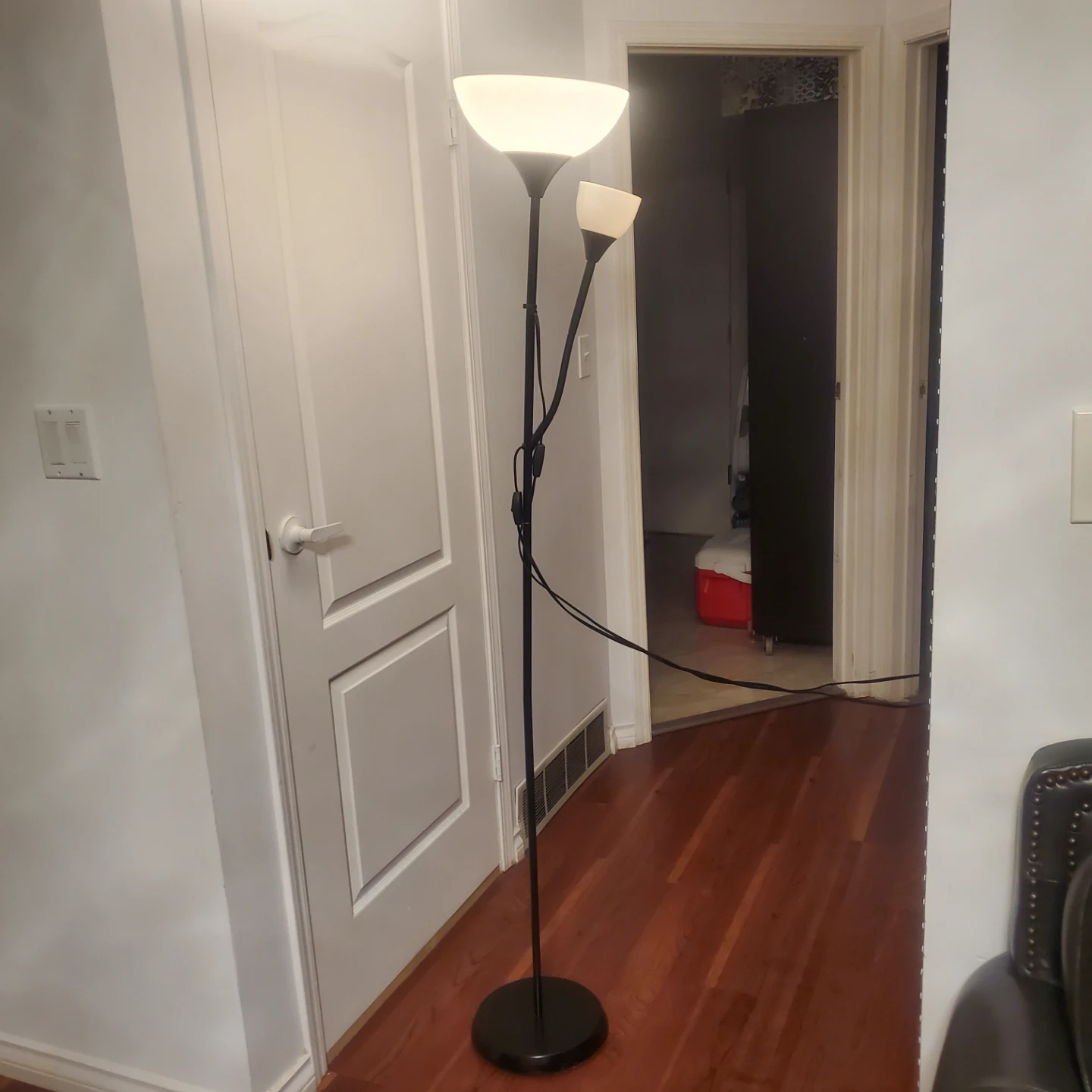 Black Floor Lamp with Two Lights