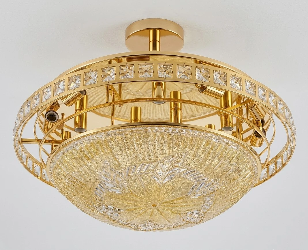 25" Diameter Gold Chandelier Light Fixture, Brand New.