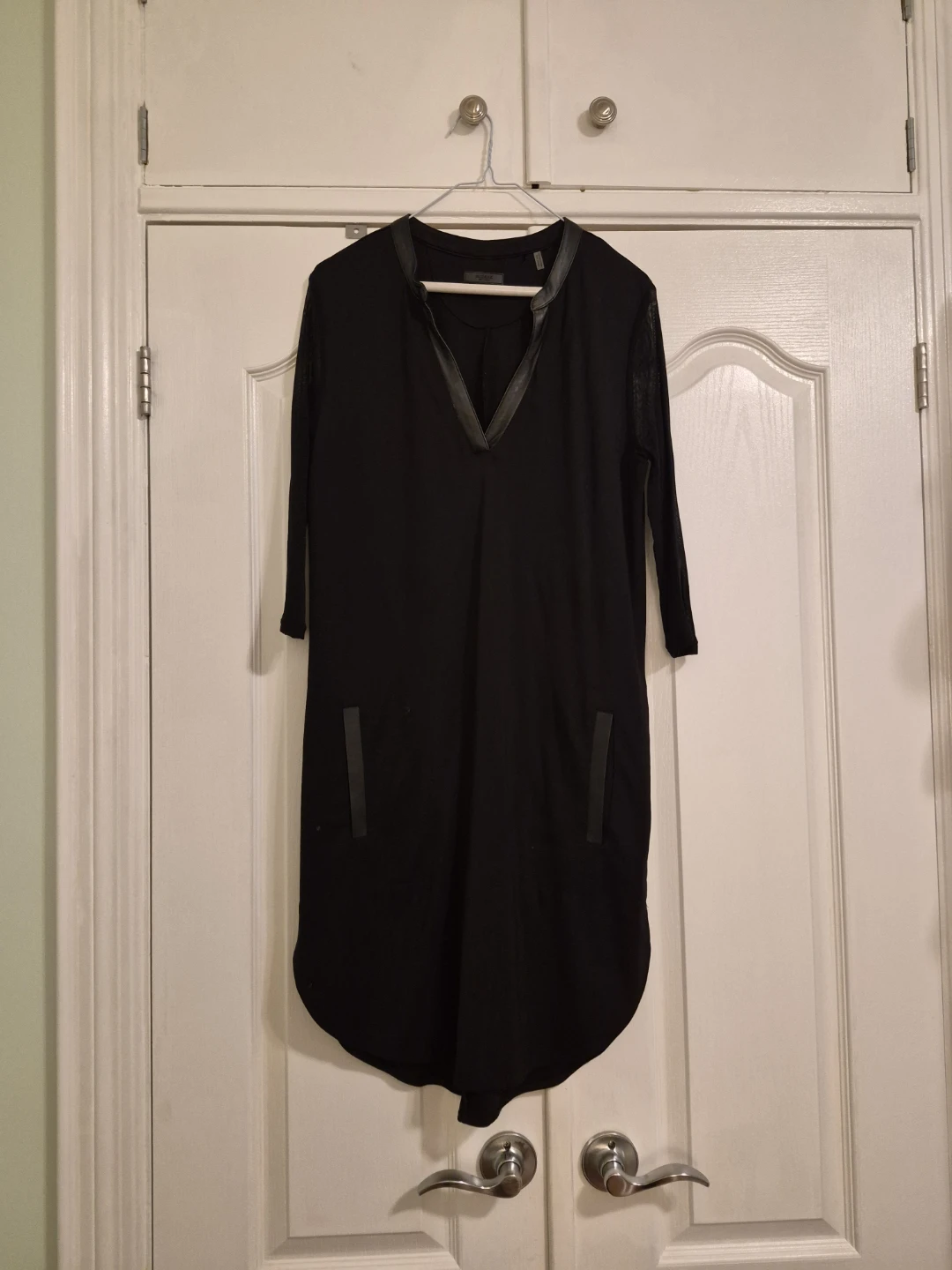 Rudsak Mexi Dress with Lambskin Leather Trim - Size M - photo 2