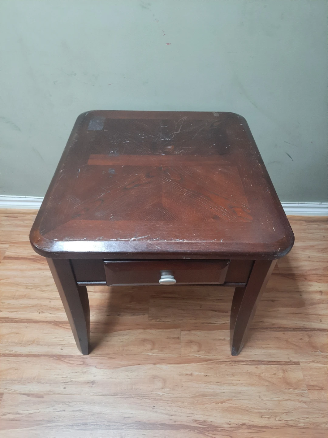 Wooden End Table with Drawer - photo 2