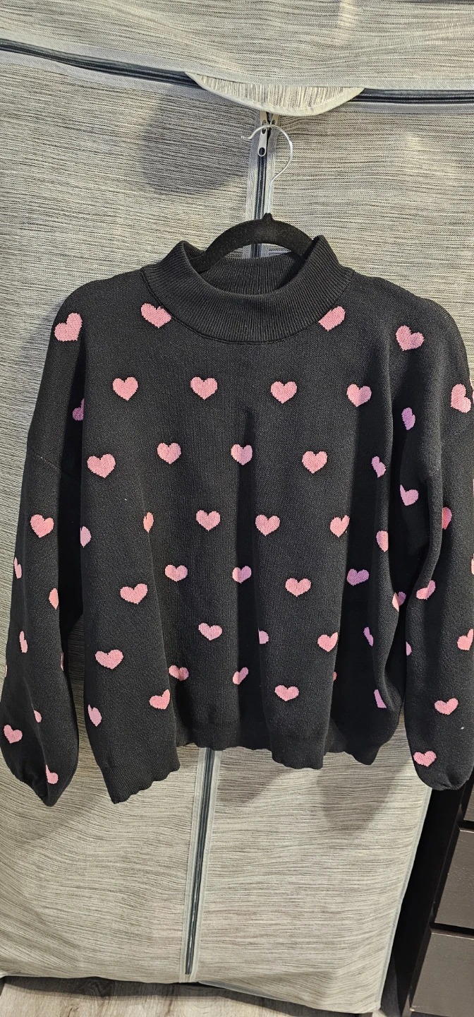 Black and pink heart sweater