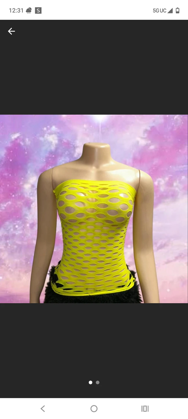 Neon Yellow Mesh Tube Top