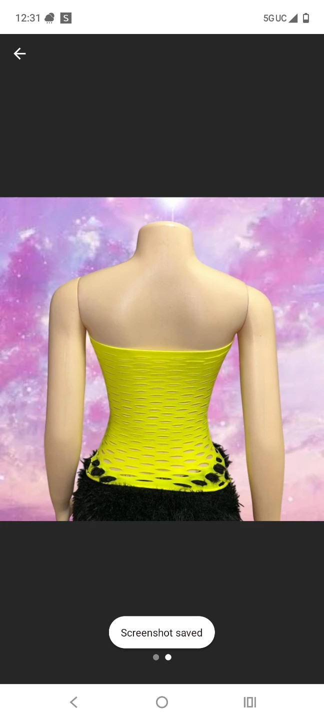Neon Yellow Mesh Tube Top - photo 2