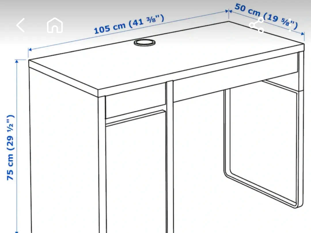 White Desk with Drawer