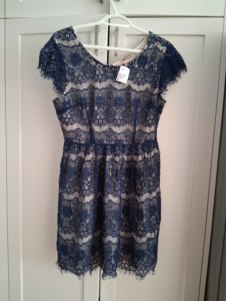 Navy Blue Lace Dress with tag size M