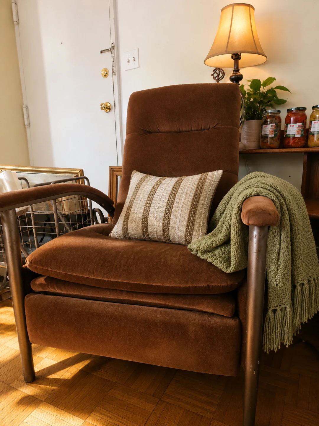Ethan Allen Brown Upholstered Armchair