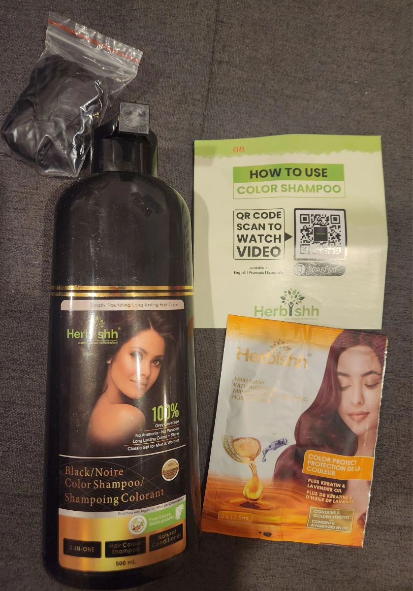 Herbishh 100% Coverage Black Color Shampoo+Conditioner in one