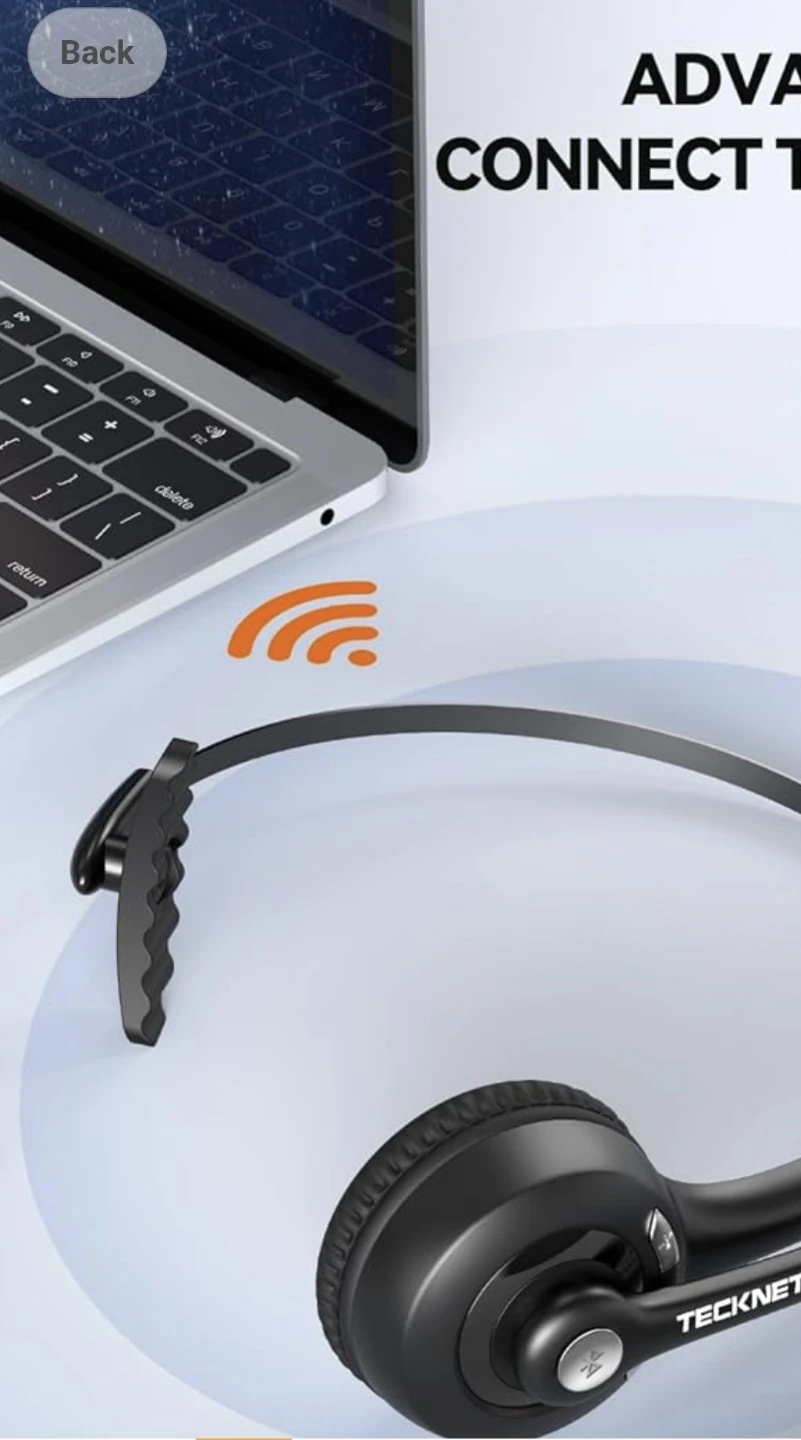 NewTECKNET Wireless Bluetooth Headset with Noise Cancelling - photo 5