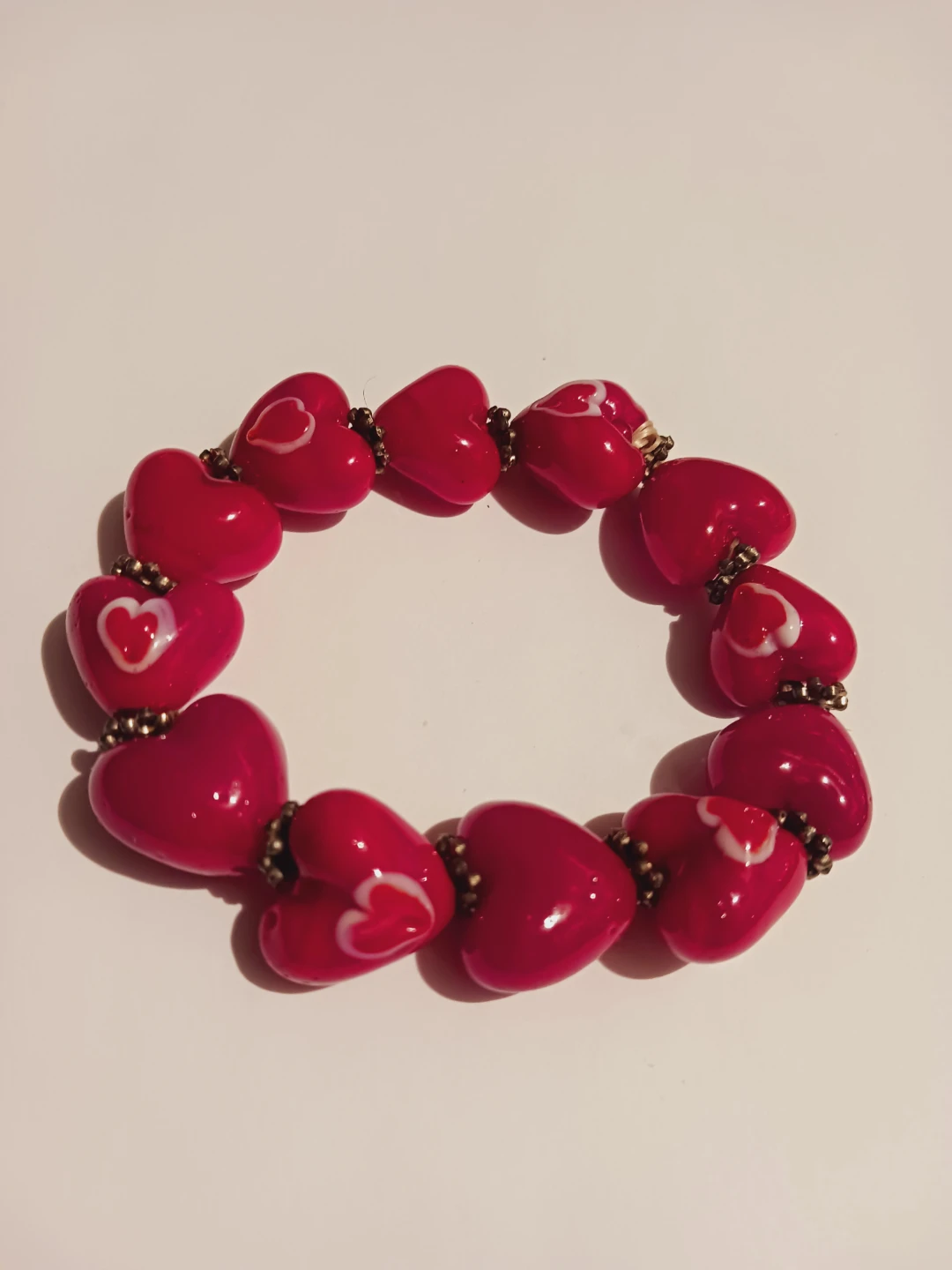 Heart Glass ❤️ Charms Beaded Bracelet - photo 4