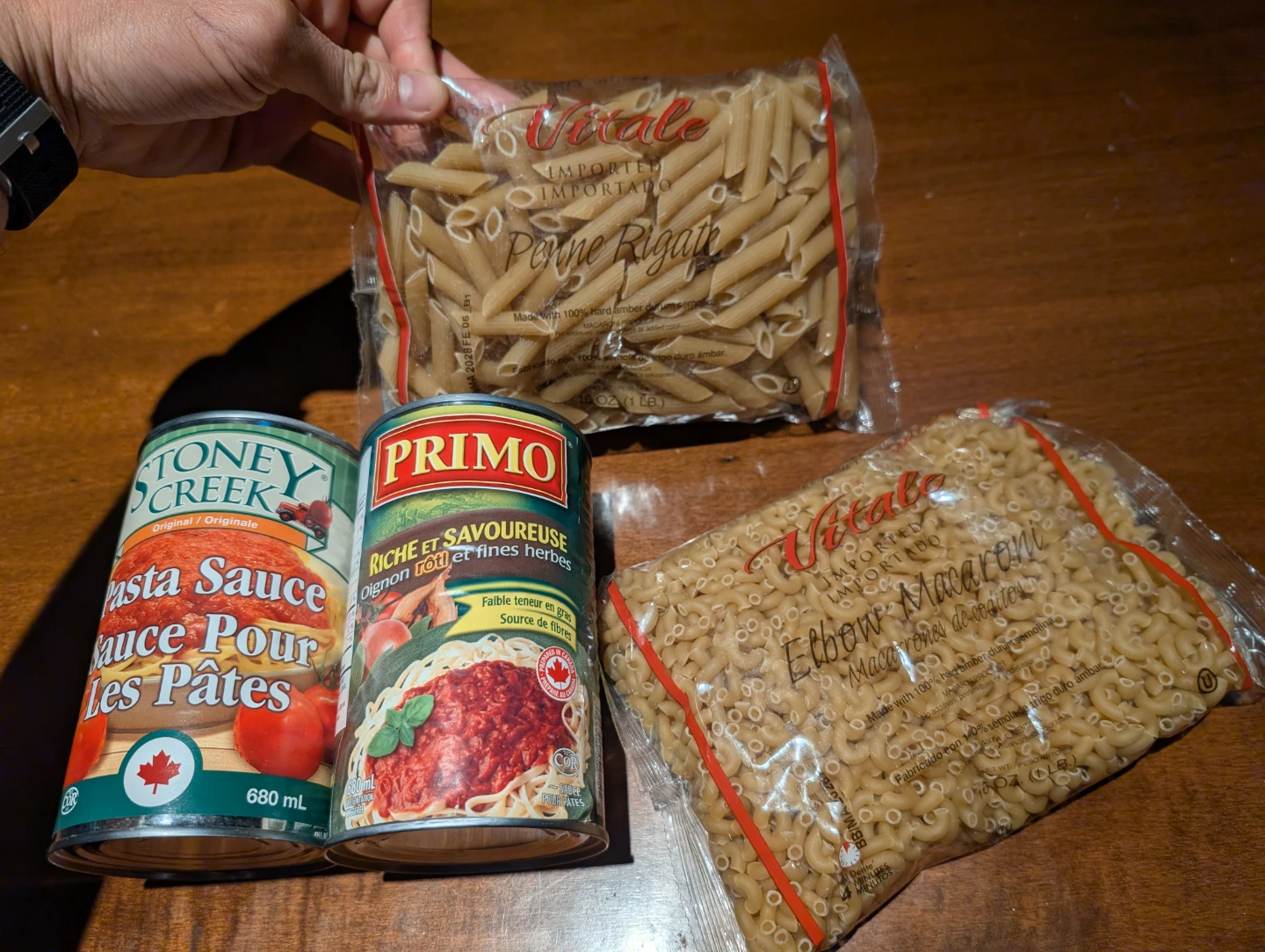 Assorted Pasta and Sauces
