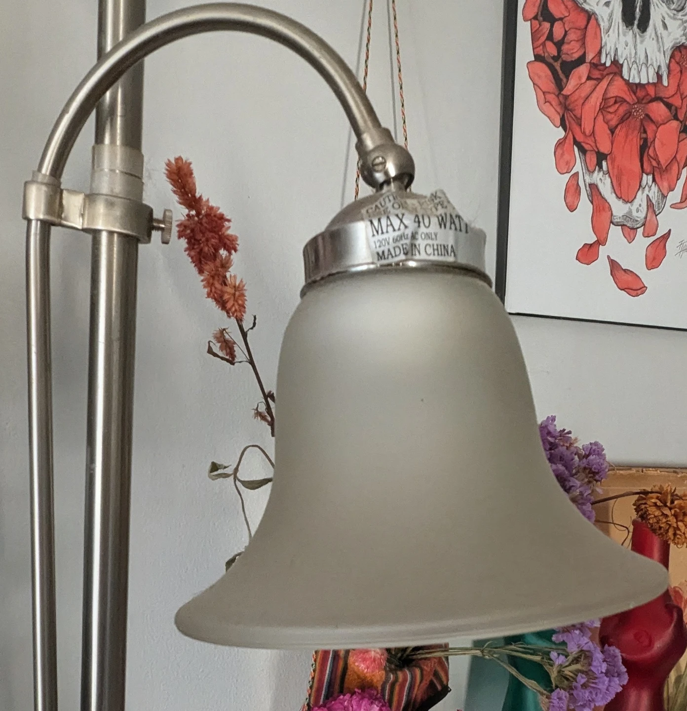 Floor Lamp with Frosted Bell Shade - photo 3