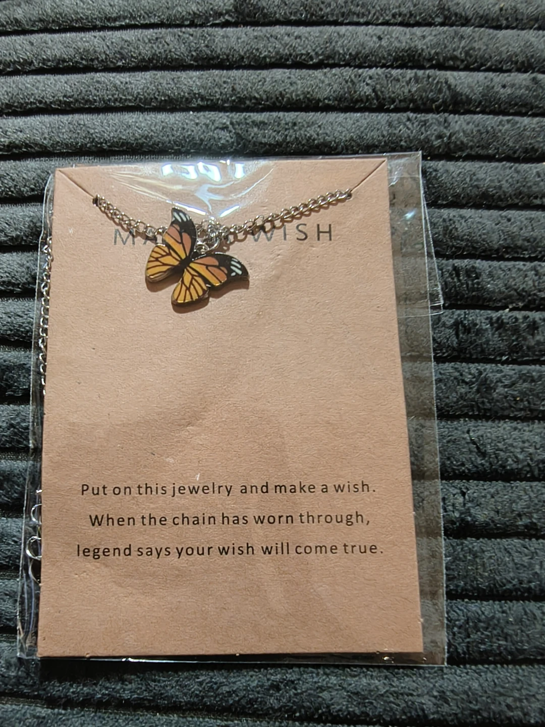 Butterfly necklace with card