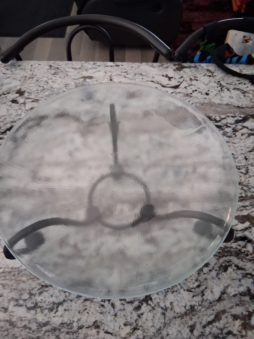 Decorative Glass Fruit Bowl with Wrought Iron Stand - photo 2