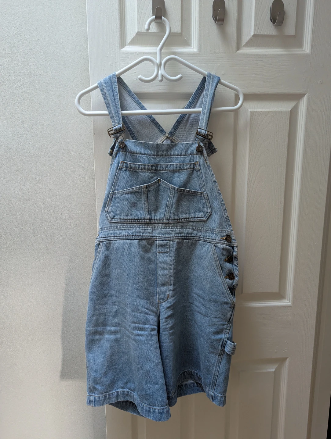 Light Wash Denim Short Overalls 100% Cotton - photo 2