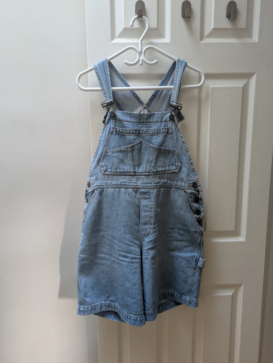 Light Wash Denim Short Overalls 100% Cotton - photo 4