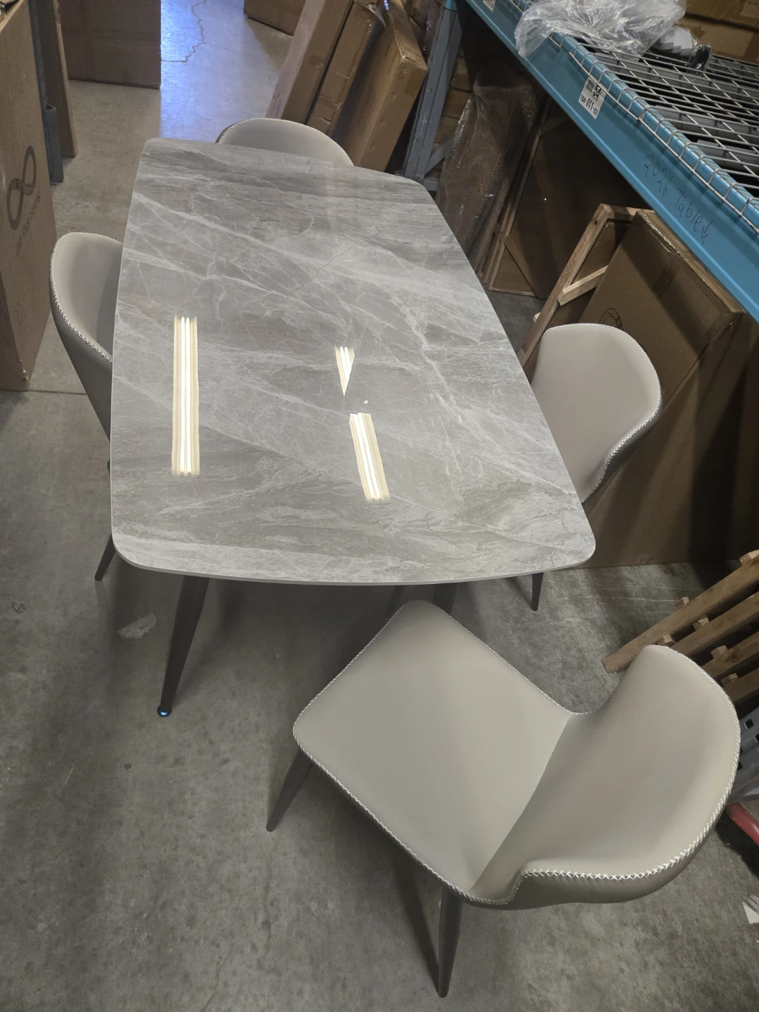 Marble Dining Table Set with 4 Chairs - photo 2