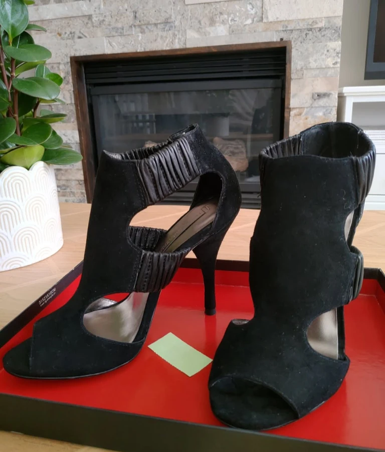 BCBG MaxAzria Suede High Heel Sandals