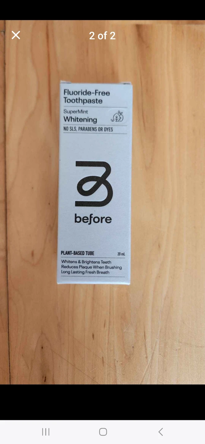 Before Fluoride-Free Whitening SuperMint Toothpaste Sample - photo 2