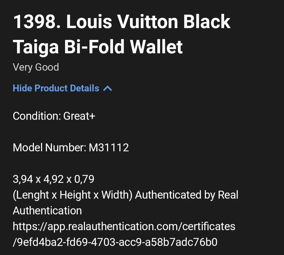 Louis Vuitton Black Taiga Bi-Fold Wallet - photo 5