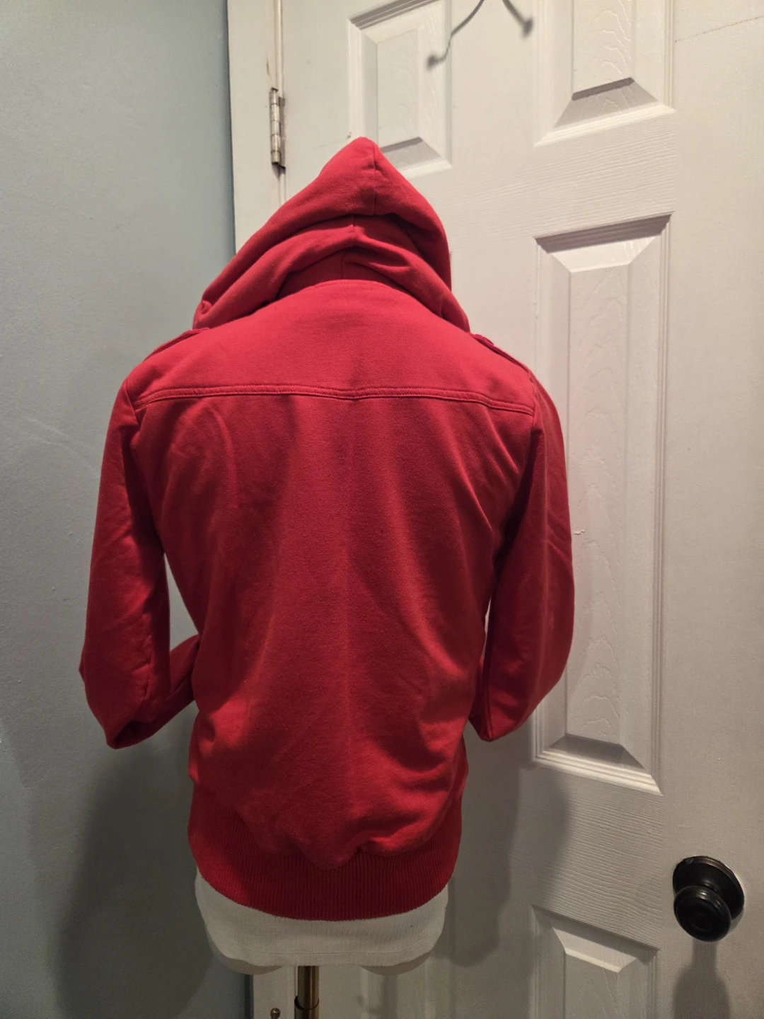 Red Zip-Up Hoodie with Pockets - photo 3