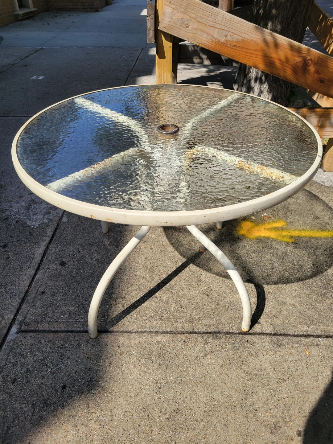 Round Glass Top Patio Table - photo 2
