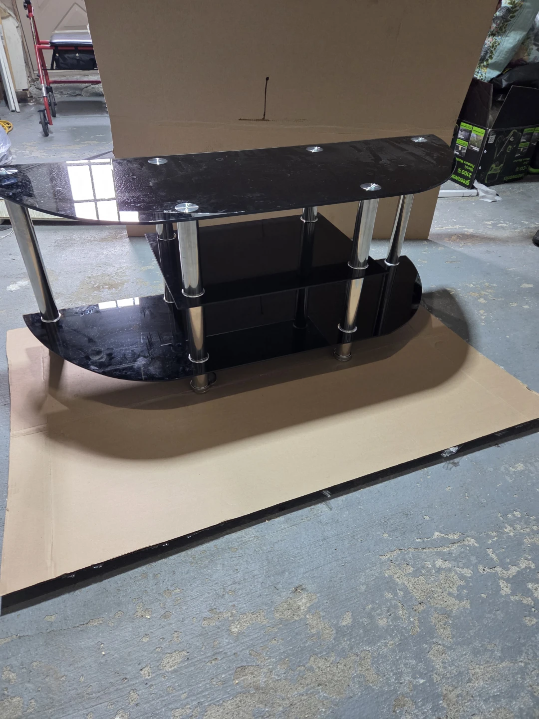 Black Glass Corner TV Stand - photo 3