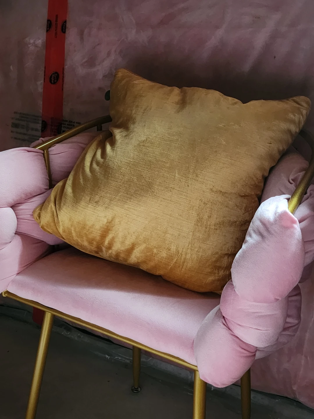 Gold Velvet Accent Pillow
