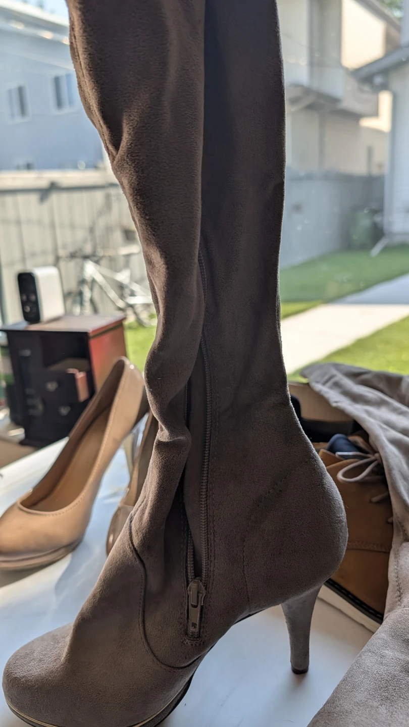 Taupe Suede Over-the-Knee Boots