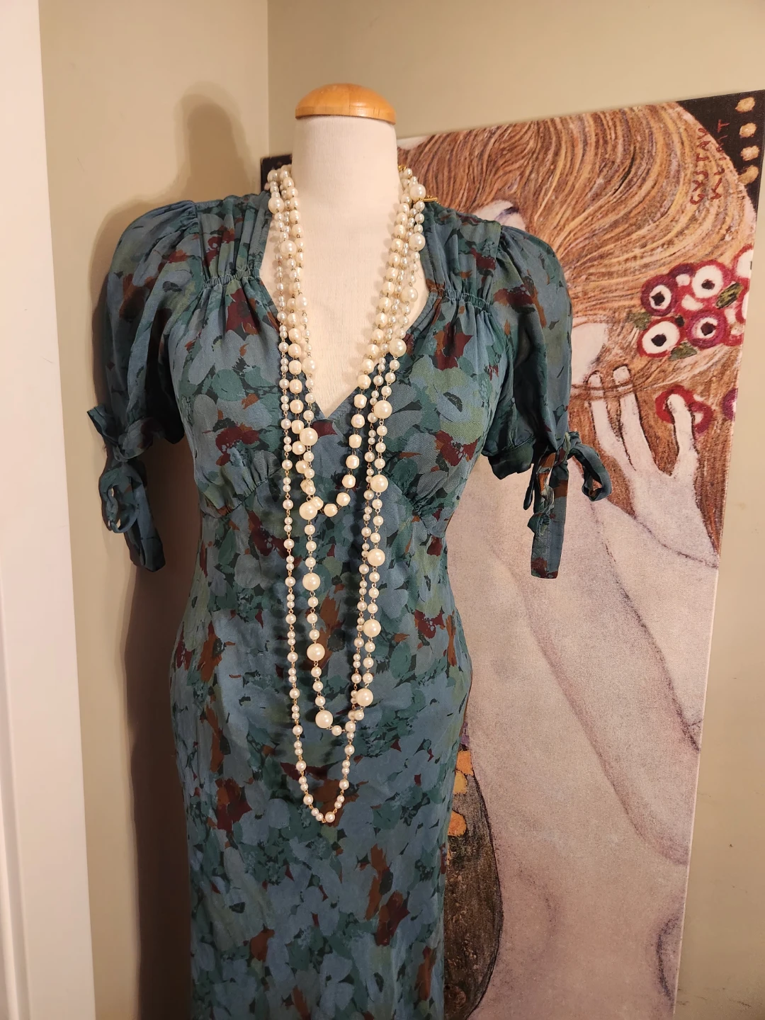 1930s inspired VINTAGE floral print silk midi dress - photo 2