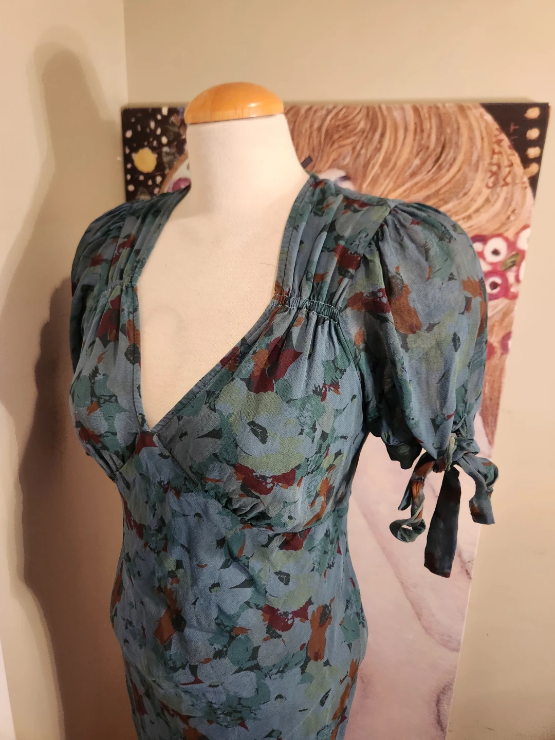 1930s inspired VINTAGE floral print silk midi dress - photo 4