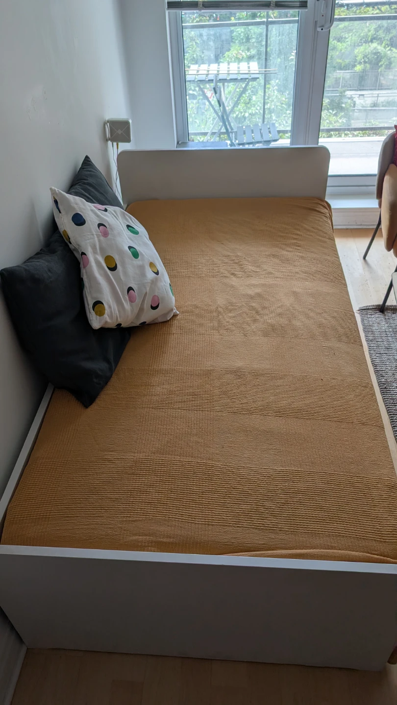 White Twin Bed Frame with twin mattress - photo 3