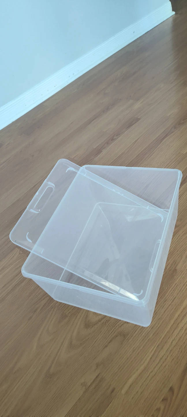Clear Plastic Storage Bin with Lid - photo 2