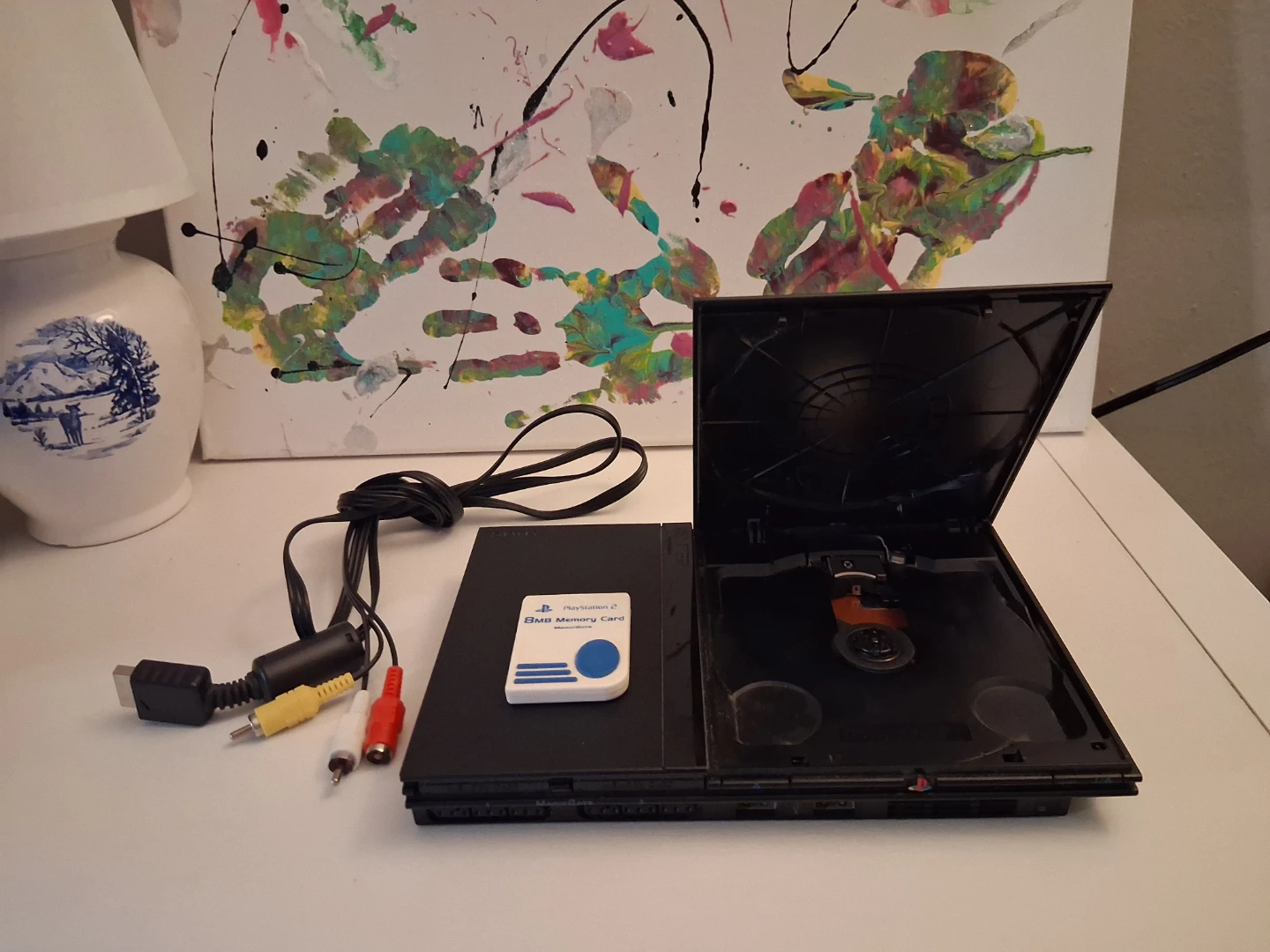 PlayStation 2 Console with Memory Card and Cables