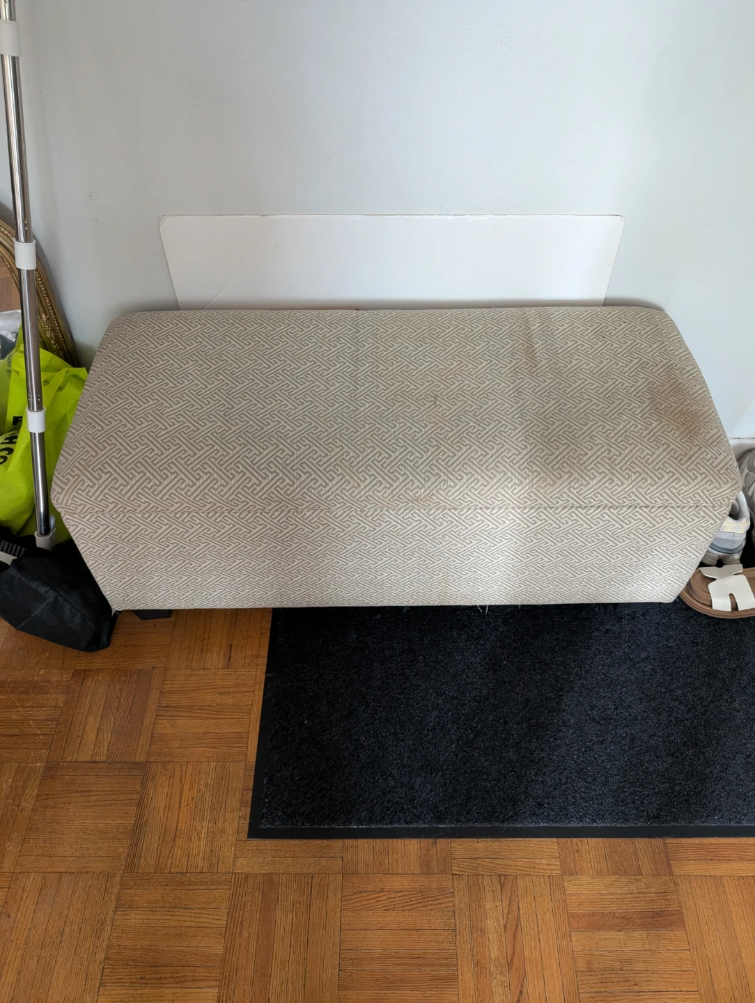 Modern upholstered storage ottoman