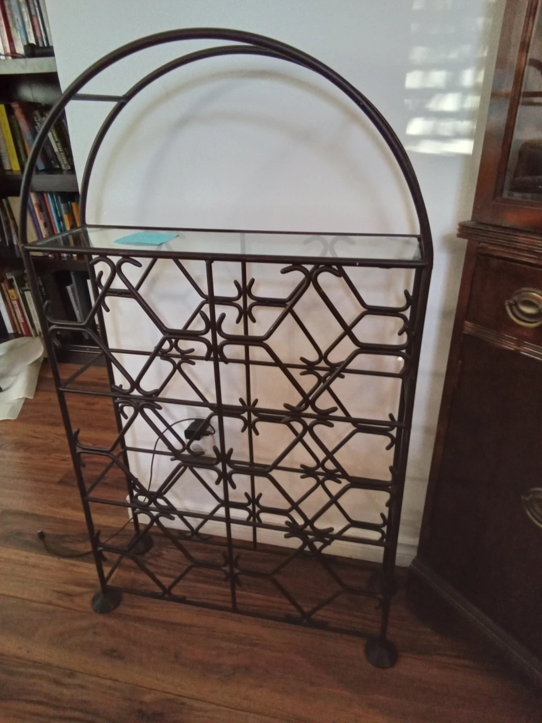 Metal and Glass Wine Rack