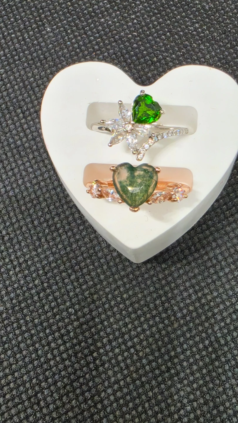 Adjustable S925 Silver Rings with Genuine Gemstones - photo 4