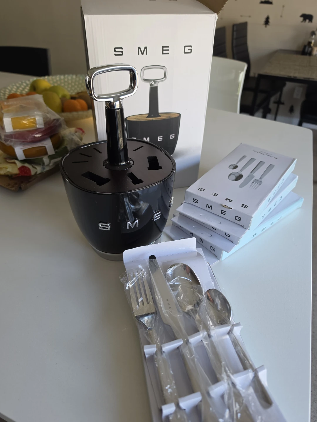 SMEG Cutlery Set with Caddy - Stainless Steel