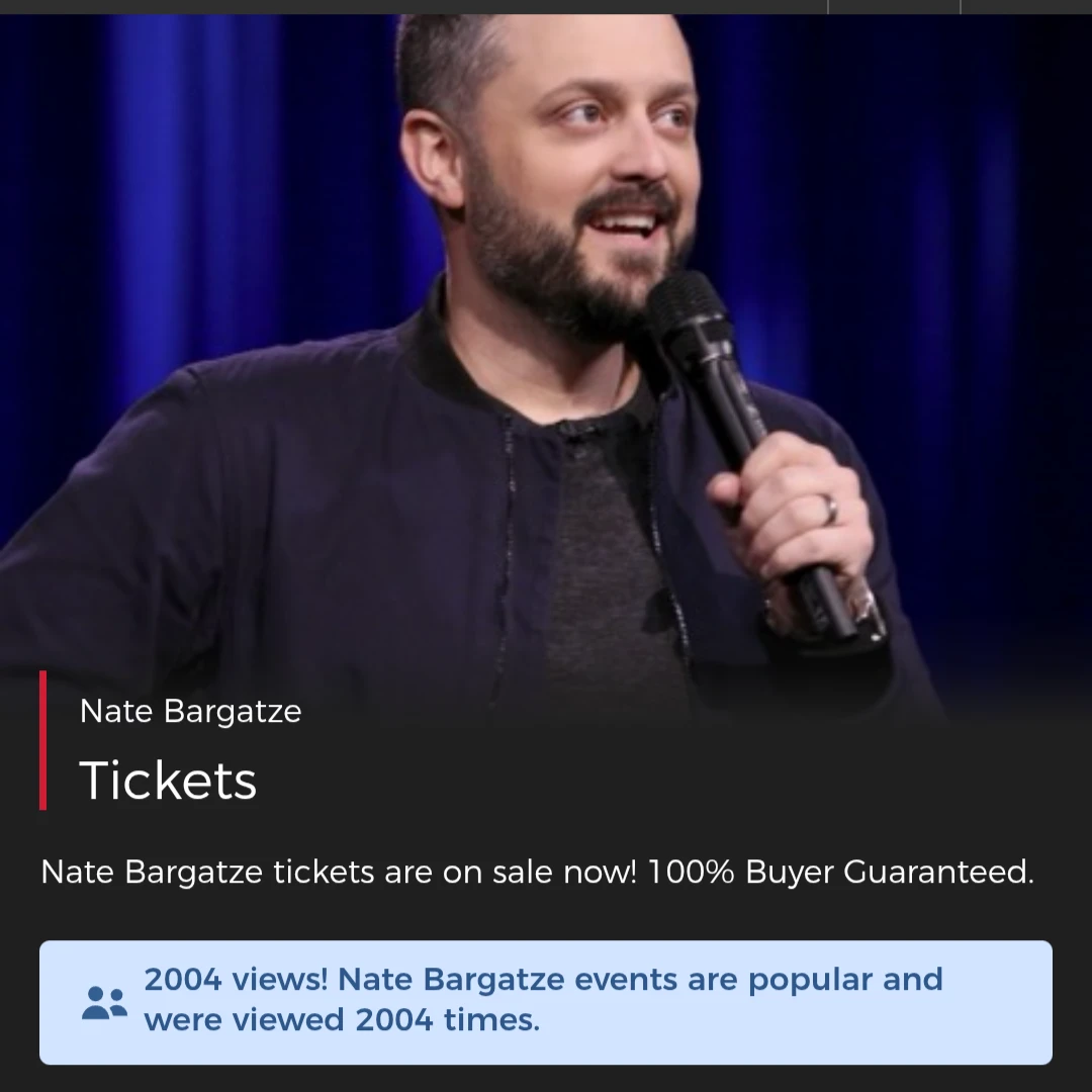 Nate Bargatze 4 tickets