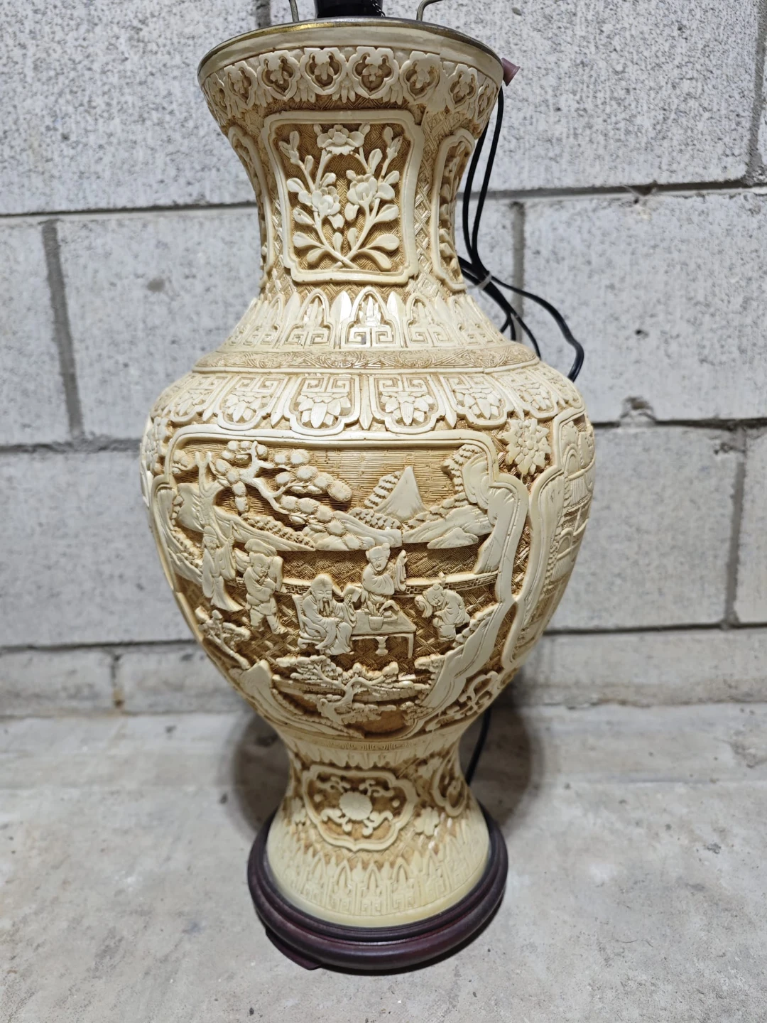 Vintage Carved Table Lamps - Set of 2
